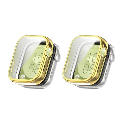 QJONSIU Weiche Hülle Kompatibel mit Huawei Watch Fit 4, 2 Pack Anti-Kratz Galvanik TPU Hülle mit Eingebautem Bildschirmschutz-Gold QJONSIU Weiche Hülle Kompatibel mit Huawei Watch Fit 4, 2 Pack Anti-Kratz Galvanik TPU Hülle mit Eingebautem Bildschirmschutz-Gold von QJONSIU