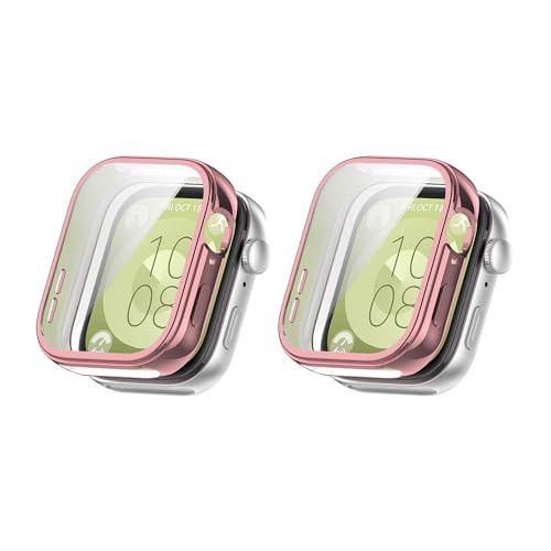 QJONSIU Weiche Hülle Kompatibel mit Huawei Watch Fit 4 Pro, 2 Pack Anti-Kratz Galvanik TPU Hülle mit Eingebautem Bildschirmschutz-Rosa QJONSIU Weiche Hülle Kompatibel mit Huawei Watch Fit 4 Pro, 2 Pack Anti-Kratz Galvanik TPU Hülle mit Eingebautem Bildschirmschutz-Rosa von QJONSIU