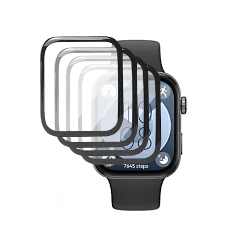 QJONSIU für 4 Pack Huawei Watch Fit 4 Pro Schutzfolie, Volle Deckung, HD Komposit-Dünnfilm, Freies Biegen, Anti Kratzer-Durchsichtig von QJONSIU