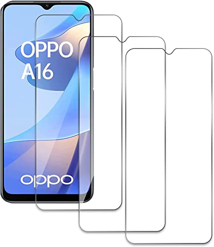 Für Oppo A16 panzerglas Schutzfolie, [3 Stück] Fingerabdrucksensor Kompatible - HD Clear - 9H Härte - Case Friendly - HD Displayschutzfolie für Oppo A16 von QJOY
