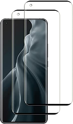 Für Xiaomi Mi 11 panzerglas Schutzfolie, [2 Stück] Fingerabdrucksensor Kompatible - HD Clear - 9H Härte - Case Friendly - HD Displayschutzfolie für Xiaomi Mi 11 von QJOY