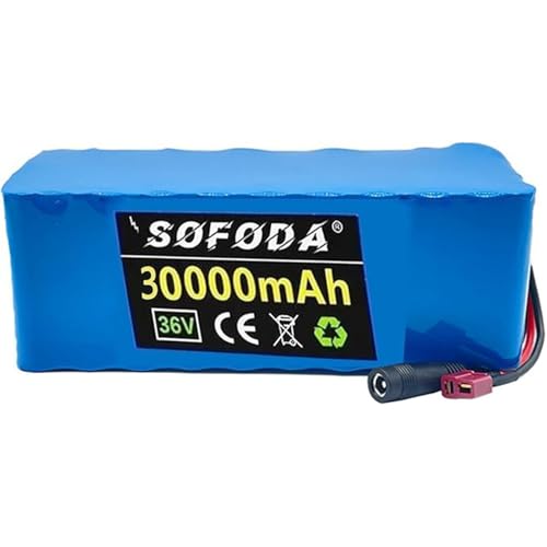 36 V 30 Ah Lithium-Ionen-Akku für Elektrofahrräder mit eingebautem BMS, leistungsstarker 10S4P-Lithium-Akkupack für Roller + 2 A-Ladegerät XT60 36 V 30 Ah Lithium-Ionen-Akku für Elektrofahrräder mit eingebautem BMS, leistungsstarker 10S4P-Lithium-Akkupack für Roller + 2 A-Ladegerät XT60 von QJWM