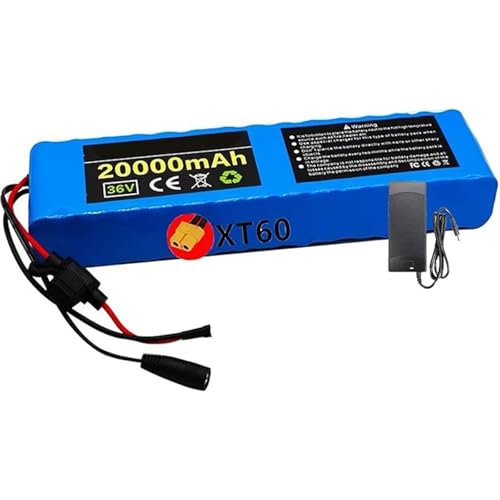 36V 20AH Elektro-Fahrrad-Akku 10S3P mit Ladegerät für 200W 500W 800W 100W Motor Ersatzakku Hochleistungsakku XT60 von QJWM