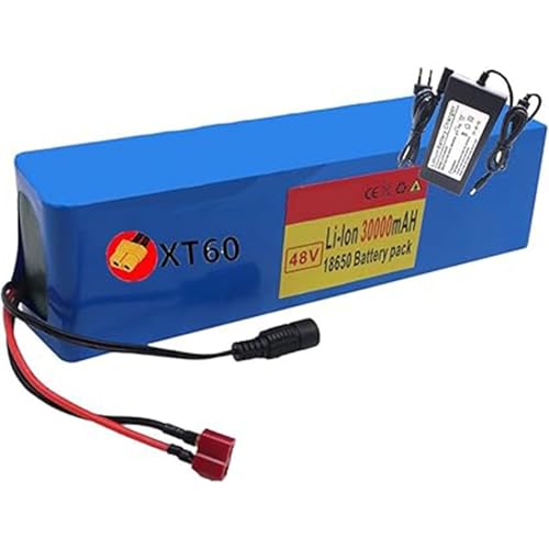 48 V 30 Ah E-Bike-Akku, E-Bike-Lithium-Ionen-Akku, Elektrofahrrad-Akku mit 54,6 V 2 A Ladegerät für 750 W 500 W 200 W Motor, Elektrofahrrad-Roller XT60 48 V 30 Ah E-Bike-Akku, E-Bike-Lithium-Ionen-Akku, Elektrofahrrad-Akku mit 54,6 V 2 A Ladegerät für 750 W 500 W 200 W Motor, Elektrofahrrad-Roller XT60 von QJWM