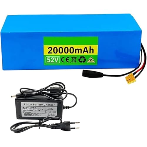 52V 20Ah E-Bike Lithium-Ionen-Akku 14S5P Elektro-Fahrrad-Roller-Akku Eingebautes BMS mit 58,8V 2A Ladegerät XT30 52V 20Ah E-Bike Lithium-Ionen-Akku 14S5P Elektro-Fahrrad-Roller-Akku Eingebautes BMS mit 58,8V 2A Ladegerät XT30 von QJWM