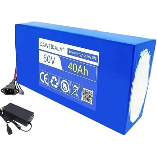 60V 40Ah Elektrofahrrad Lithium Batterie 16S8P Lithium Batterie Pack Mit 67.2V 2A Ladegerät Eingebautes BMS Für Scooter Elektrofahrrad Rollerbatterie T 60V 40Ah Elektrofahrrad Lithium Batterie 16S8P Lithium Batterie Pack Mit 67.2V 2A Ladegerät Eingebautes BMS Für Scooter Elektrofahrrad Rollerbatterie T von QJWM