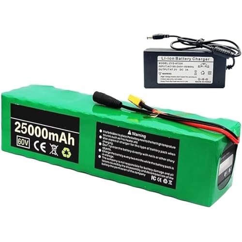 Elektrische Fahrrad Lithium-Ionen-Batterie 60V 25Ah 16S4P Eingebautes BMS mit Ladegerät für Elektro-Fahrradmotor XT30 Elektrische Fahrrad Lithium-Ionen-Batterie 60V 25Ah 16S4P Eingebautes BMS mit Ladegerät für Elektro-Fahrradmotor XT30 von QJWM