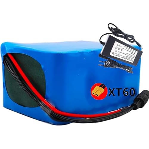 Lithium-Batterie für Elektrofahrräder, 60 V, 20 Ah, 16S3P, Lithium-Ionen-Batterie mit Ladegerät für Elektroroller, Elektrofahrrad XT60 von QJWM