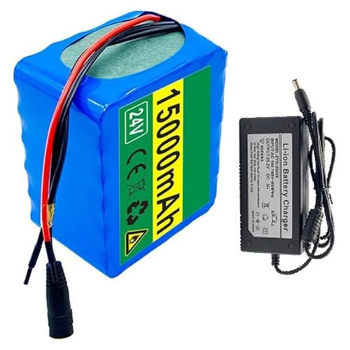 Lithium-Ionen-Akku für Elektrofahrräder, 24 V, 15 Ah, 6S5P, integrierter BMS-Schutz, mit Ladegerät, ideal für 500-W-Elektrofahrradmotor XT30 Lithium-Ionen-Akku für Elektrofahrräder, 24 V, 15 Ah, 6S5P, integrierter BMS-Schutz, mit Ladegerät, ideal für 500-W-Elektrofahrradmotor XT30 von QJWM