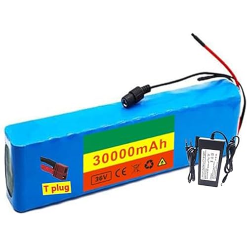 Lithium-Ionen-Akku für Elektrofahrräder, Lithium-Akku 36 V 30 Ah, 10S2p, Elektrofahrrad-Akku, Lithium-Ionen-Akku mit Ladegerät XT60 Lithium-Ionen-Akku für Elektrofahrräder, Lithium-Akku 36 V 30 Ah, 10S2p, Elektrofahrrad-Akku, Lithium-Ionen-Akku mit Ladegerät XT60 von QJWM