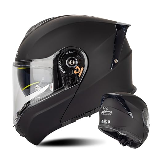 Motorradhelm Sturzhelm Modularer Klapphelm Leichter Integralhelm Mit Doppelvisier ECE-Zugelassen Für Erwachsene Männer Und Frauen D,L(59~60 cm) von QKDWQZ