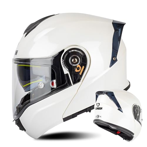 Motorradhelm Sturzhelm Modularer Klapphelm Leichter Integralhelm Mit Doppelvisier ECE-Zugelassen Für Erwachsene Männer Und Frauen F, XXXXL(67~68 cm) von QKDWQZ