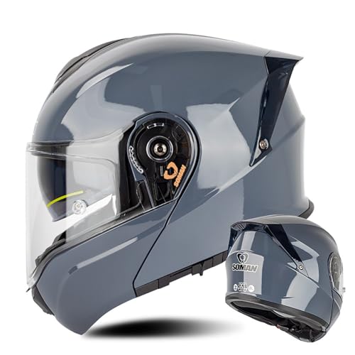 Motorradhelm Sturzhelm Modularer Klapphelm Leichter Integralhelm Mit Doppelvisier ECE-Zugelassen Für Erwachsene Männer Und Frauen G, XXXXL(67~68 cm) von QKDWQZ