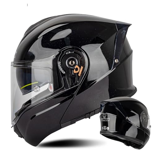 Motorradhelm Sturzhelm Modularer Klapphelm Leichter Integralhelm Mit Doppelvisier ECE-Zugelassen Für Erwachsene Männer Und Frauen H,L(59~60 cm) von QKDWQZ