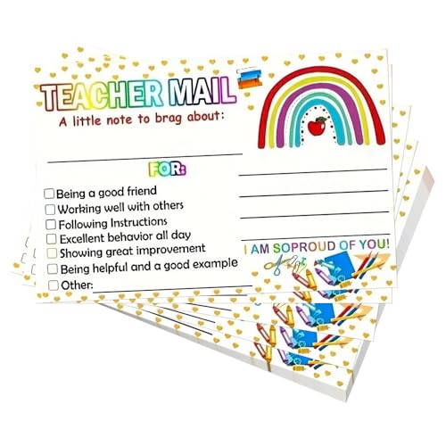 QKEPCY 150 Stück Happy Mail Lehrer Postkarten Regenbogen Muster Motivationskarten Klassenzimmer Gutes Verhalten Für Vorschule Kindergarten Grundschule QKEPCY 150 Stück Happy Mail Lehrer Postkarten Regenbogen Muster Motivationskarten Klassenzimmer Gutes Verhalten Für Vorschule Kindergarten Grundschule von QKEPCY