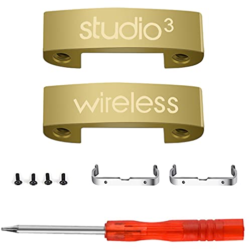 Studio 3 Scharniere Ersatz Studio 3 Wireless Stirnband Connector Repair Kit Teile Kompatibel mit Studio 3.0 Wireless Bluetooth Over Ear Kopfhörer (Gold) von QKIIP