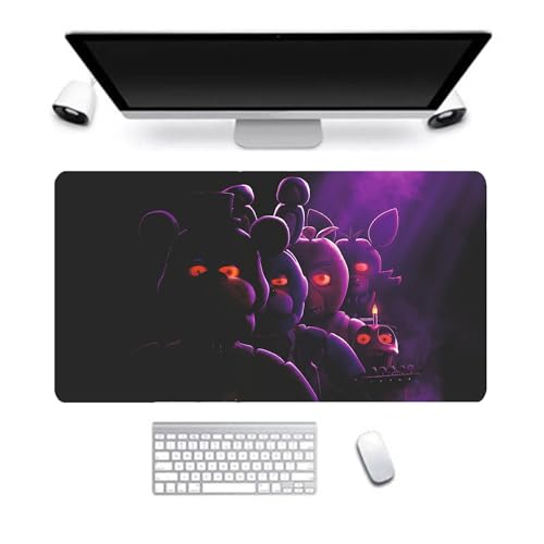 QKNTKF FNAF 3D Druck Großes Five Nights Game Mauspad 300 x 800 mm, rutschfeste Gummiunterseite, geeignet für Desktop- und Laptop-Computer (Typ 5, 30 x 80cm) von QKNTKF