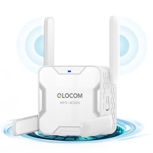 QLOCOM 2025 Neuestes WLAN Verstärker 1200Mbit/s, Dualband WLAN Repeater 5.8GHz & 2.4GHz, WiFi Signal Booster mit LAN/WAN Port, Kompatibel mit 99% Standard-WiFi Routern QLOCOM 2025 Neuestes WLAN Verstärker 1200Mbit/s, Dualband WLAN Repeater 5.8GHz & 2.4GHz, WiFi Signal Booster mit LAN/WAN Port, Kompatibel mit 99% Standard-WiFi Routern von QLOCOM
