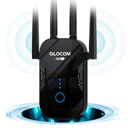 QLOCOM 2025 Neuestes WLAN Verstärker Repeater 1200Mbit/s, WiFi Internet Verstärker Dualband 5GHz & 2.4GHz Unterstützung WPS, Kompatibel zu Allen WLAN Geräten QLOCOM 2025 Neuestes WLAN Verstärker Repeater 1200Mbit/s, WiFi Internet Verstärker Dualband 5GHz & 2.4GHz Unterstützung WPS, Kompatibel zu Allen WLAN Geräten von QLOCOM