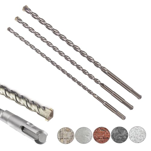 SDS Plus Hammerbohrer 10 14 20 x 350mm, Professionell Betonbohrer , SDS Bohrer Lang,Steinbohrer Set Ideal zum Naturstein Stein Beton Ziegelmauer SDS Plus Hammerbohrer 10 14 20 x 350mm, Professionell Betonbohrer , SDS Bohrer Lang,Steinbohrer Set Ideal zum Naturstein Stein Beton Ziegelmauer von QLQKHJH