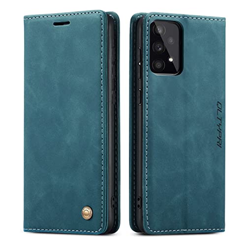 QLTYPRI Hülle für Samsung Galaxy A41, Vintage Dünne Handyhülle mit Kartenfach Geld Slot Ständer PU Ledertasche TPU Bumper Wallet Case Flip Schutzhülle für Samsung Galaxy A41 - Blau von QLTYPRI