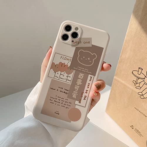 QLTYPRI Hülle für iPhone 12 Pro Max, Niedlichem Bär 3D Cartoon-Muster für Frauen und Mädchen weiches Silikon Schutzhülle für iPhone 12 Pro Max (6,7 Zoll) - Braun von QLTYPRI