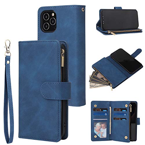 QLTYPRI Hülle für iPhone 13 Pro Max, Premium Leder Handyhülle mit Große Kapazität 6 Kartenfach & 1 Reißverschluss Tasche Ständer Schutzhülle für iPhone 13 Pro Max - Blau QLTYPRI Hülle für iPhone 13 Pro Max, Premium Leder Handyhülle mit Große Kapazität 6 Kartenfach & 1 Reißverschluss Tasche Ständer Schutzhülle für iPhone 13 Pro Max - Blau von QLTYPRI