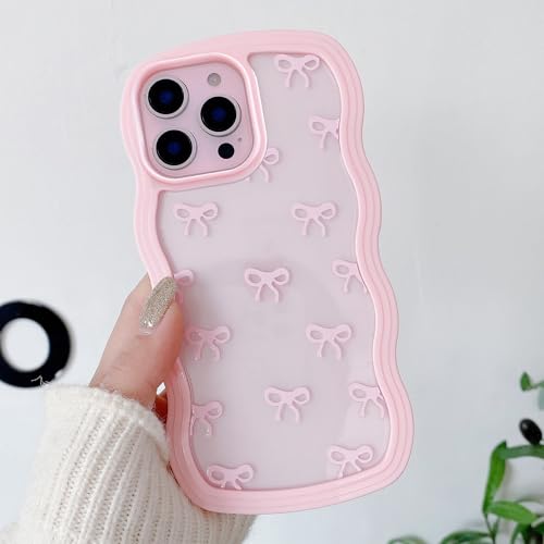 QLTYPRI Hülle für iPhone 13 Pro mit Schleife, Niedliche Handyhülle Klare Curly Wellen Lockige Form Case Süßer Band Fliege für Frauen Mädchen Silikon TPU Bumper Schutzhülle - Rosa QLTYPRI Hülle für iPhone 13 Pro mit Schleife, Niedliche Handyhülle Klare Curly Wellen Lockige Form Case Süßer Band Fliege für Frauen Mädchen Silikon TPU Bumper Schutzhülle - Rosa von QLTYPRI