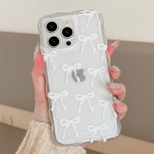QLTYPRI Hülle für iPhone 16 Pro mit Schleife, Süßer Transparent Handyhülle Niedliche Curly Case Band Fliege für Frauen Mädchen Silikon TPU Bumper Schutzhülle - Weiß QLTYPRI Hülle für iPhone 16 Pro mit Schleife, Süßer Transparent Handyhülle Niedliche Curly Case Band Fliege für Frauen Mädchen Silikon TPU Bumper Schutzhülle - Weiß von QLTYPRI