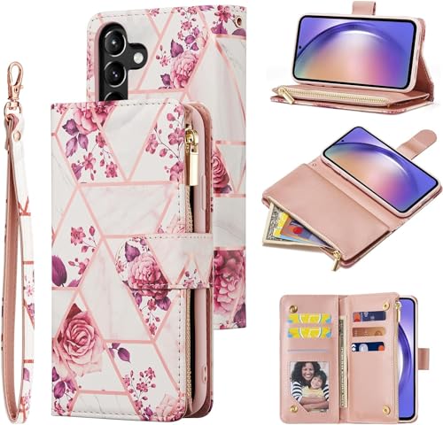 QLTYPRI Schutzhülle für Samsung Galaxy A16 4G/5G, große Kapazität, Leder, Brieftaschenformat, 6 Kartenhalter und 1 Reißverschlussfach, Ständer, Handschlaufe, magnetische Schutzhülle für Samsung A16 5G QLTYPRI Schutzhülle für Samsung Galaxy A16 4G/5G, große Kapazität, Leder, Brieftaschenformat, 6 Kartenhalter und 1 Reißverschlussfach, Ständer, Handschlaufe, magnetische Schutzhülle für Samsung A16 5G von QLTYPRI