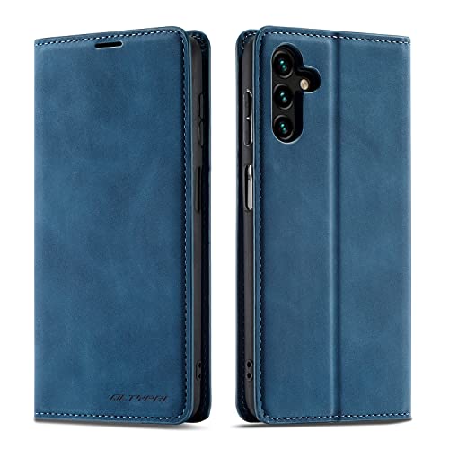 QLTYPRI Hülle für Samsung Galaxy A25 5G, Premium Dünne Ledertasche Handyhülle mit Kartenfach Ständer Flip Schutzhülle Kompatibel mit Samsung Galaxy A25 5G - Blau von QLTYPRI