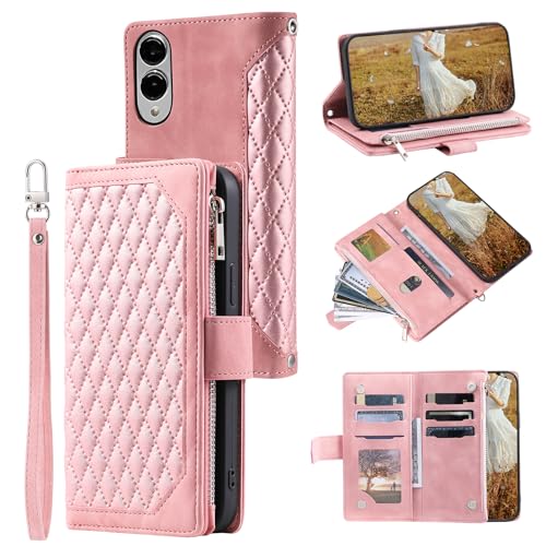QLTYPRI Schutzhülle für Samsung Galaxy S25 Edge, luxuriös, gestepptes PU-Leder, Brieftaschen-Schutzhülle mit Kartenfächern für Damen, magnetischer Reißverschluss, Handschlaufe, Ständer, stoßfeste QLTYPRI Schutzhülle für Samsung Galaxy S25 Edge, luxuriös, gestepptes PU-Leder, Brieftaschen-Schutzhülle mit Kartenfächern für Damen, magnetischer Reißverschluss, Handschlaufe, Ständer, stoßfeste von QLTYPRI