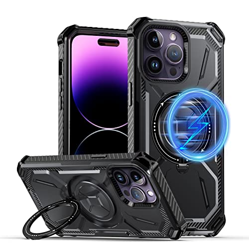 QLTYPRI für iPhone 13 Pro Max Militär Stoßfest Hülle, iPhone 13 Pro Max Magnetisch Handyhülle Kompatibel mit MagSafe Ladegerät, Armor Heavy Duty Schutzhülle mit Ständer Case - Schwarz QLTYPRI für iPhone 13 Pro Max Militär Stoßfest Hülle, iPhone 13 Pro Max Magnetisch Handyhülle Kompatibel mit MagSafe Ladegerät, Armor Heavy Duty Schutzhülle mit Ständer Case - Schwarz von QLTYPRI