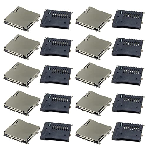 Micro-SD-Transflash-Speicherkartensteckdose, federbelastet, 20 Stück von QLXHBOT