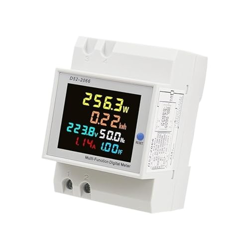 220V 380V Spannung 6IN1 Din-Schienen-Monitor Wechselstrom Leistungsfaktor Aktive KWH Elektrische Energie Frequenzmesser VOLT AMP D52-2066(40-300V Built-in CT) von QLYUEUI