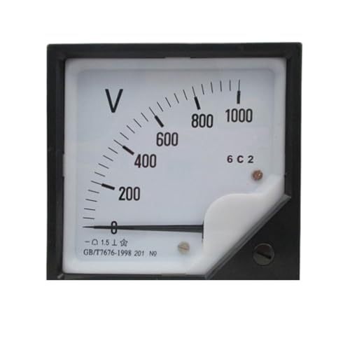 6C2 600 V 750 V 1000 V 1200 V 1500 V 2000 V 1,5 Genauigkeitspanel Analogvoltmeter Spannungsmessgerät Manometer Direktmessung(750V) von QLYUEUI