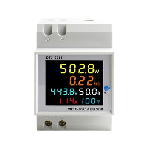 6IN1 Display Smart Meter Din Rail AC Monitor Spannung Strom Leistungsfaktor Aktiv KWH Elektrische Energie Frequenz Meter(250-450V Built-in CT) von QLYUEUI