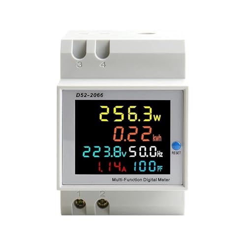 6IN1 Display Smart Meter Din Rail AC Monitor Spannung Strom Leistungsfaktor Aktiv KWH Elektrische Energie Frequenz Meter(40-300V Built-in CT) von QLYUEUI