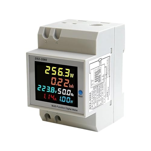 6IN1 Display Smart Meter Din Rail AC Monitor Spannung Strom Leistungsfaktor Aktiv KWH Elektrische Energie Frequenz Meter(40-300V External CT) von QLYUEUI
