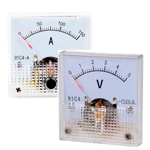 Amperemeter 91C4 Amperemeter Voltmeter Analoges Panelmeter Mechanischer Zeiger(0-20A) von QLYUEUI