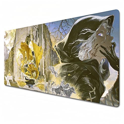 QMDUQMYZ Elden Ring Mauspad, XL, Gelb, großes Gaming-Mauspad, 800 x 300 cm, geeignet für Tastatur-Pads und Schreibtischunterlagen für das Heimbüro. (XL) von QMDUQMYZ