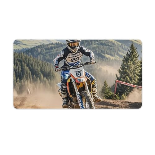 Motocross-Schreibtischunterlage, wasserdicht, Gummi, rutschfest, mit Nähkante, Organisation und Zubehör, Schreibtisch-Schreibunterlage für Büro, Zuhause, 74,9 x 40,9 cm Motocross-Schreibtischunterlage, wasserdicht, Gummi, rutschfest, mit Nähkante, Organisation und Zubehör, Schreibtisch-Schreibunterlage für Büro, Zuhause, 74,9 x 40,9 cm von QMKFWT