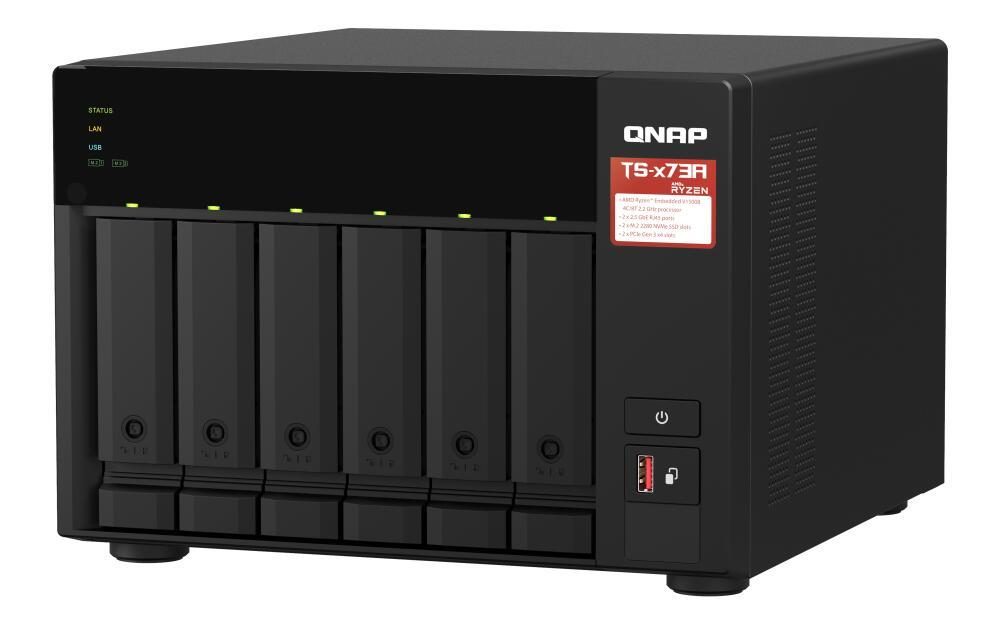 QNAP TurboStation TS-673A-8G 6 Einschübe NAS-Server Leergehäuse (TS-673A-8G) von QNAP Systems
