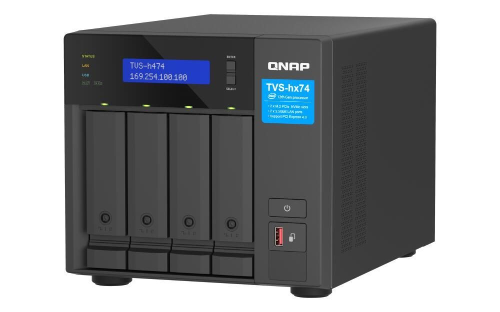 QNAP TurboVideoStation TVS-h474-PT-8G 4 Einschübe NAS-Server Leergehäuse (TVS... von QNAP Systems