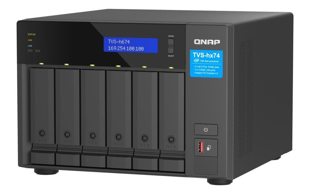 QNAP TurboVideoStation TVS-h674-i3-16G 6 Einschübe NAS-Server Leergehäuse (TV... von QNAP Systems