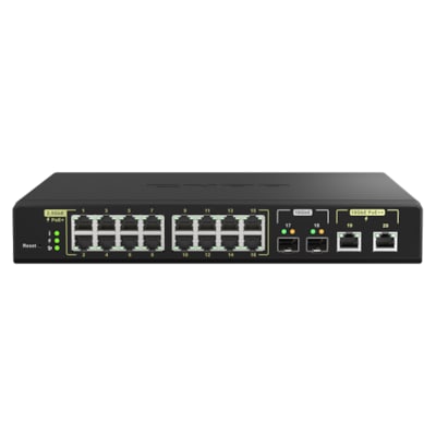 QNAP QSW-M2116P-2T2S 90 Watt 10GbE PoE++ und 30 Watt 2,5GbE PoE+ Managed Switch von QNAP