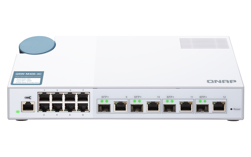 QNAP QSW-M408-4C - Switch - managed - 8 x 10/100/1000 + 4 x C 10 G-Bit SFP+ - Desktop QNAP QSW-M408-4C - Switch - managed - 8 x 10/100/1000 + 4 x C 10 G-Bit SFP+ - Desktop von QNAP