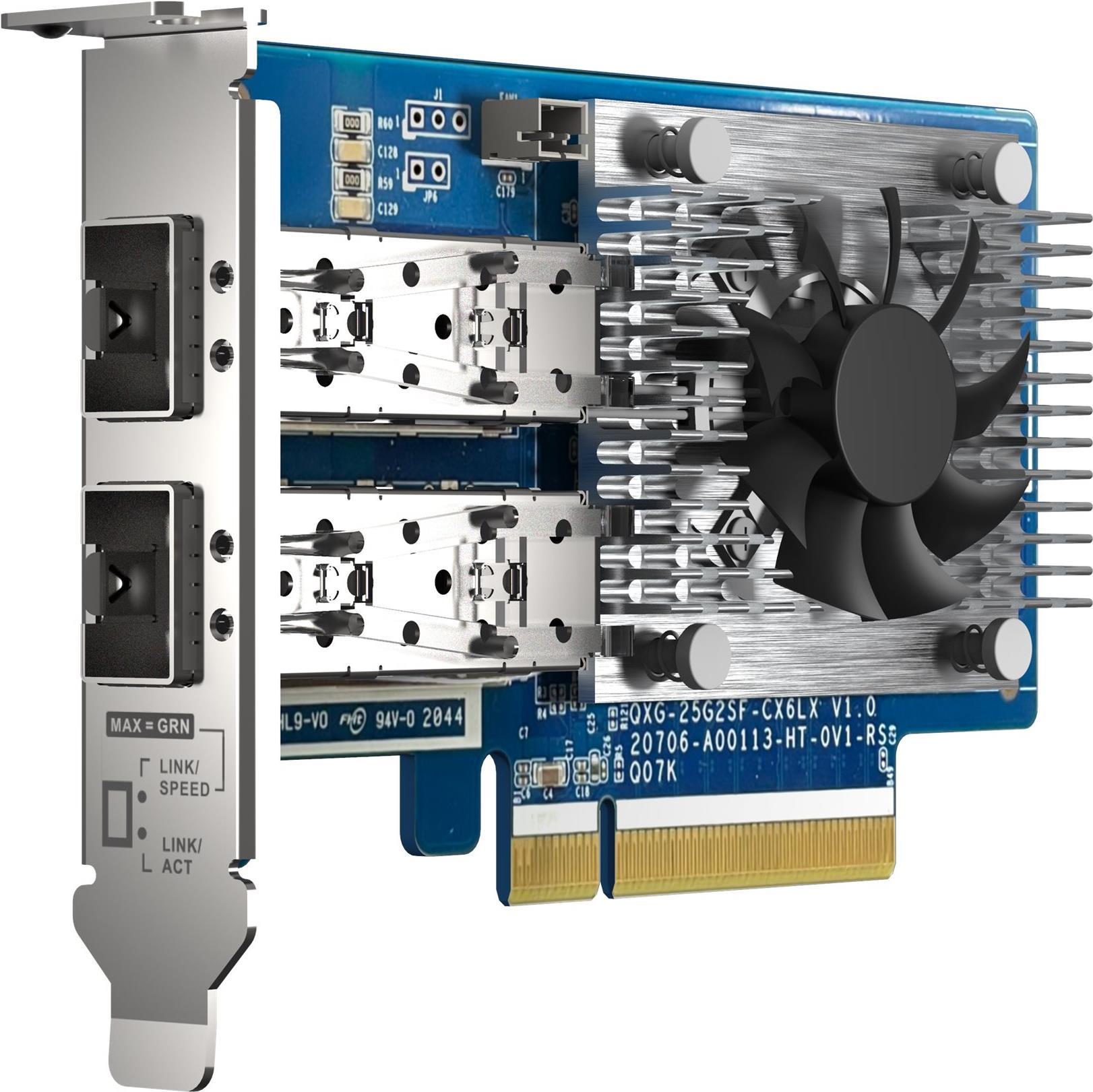 QNAP QXG-25G2SF-CX6 - Netzwerkadapter - PCIe 4.0 x8 Low-Profile - 25 Gigabit SFP28 x 2 - für QNAP TS-H2490FU QNAP QXG-25G2SF-CX6 - Netzwerkadapter - PCIe 4.0 x8 Low-Profile - 25 Gigabit SFP28 x 2 - für QNAP TS-H2490FU von QNAP