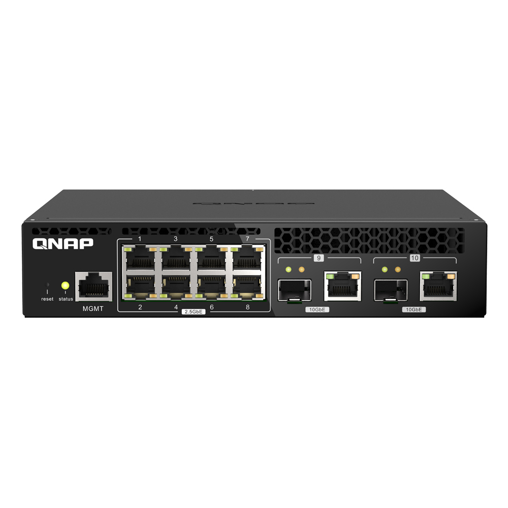 QNAP Systems QSW-M2108R-2C 10-Port Smart Managed Switch [2x 10GbE SFP+/RJ45 Combo, 8x 2,5GbE (RJ45), Layer 2, Netzwerkmanagement] von QNAP