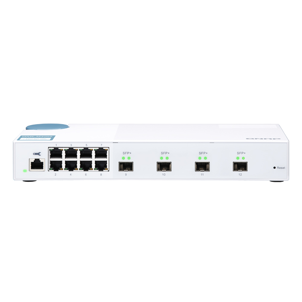 QNAP Systems QSW-M408S 12-Port Smart Managed Switch [4x 10GbE SFP+, 8x 1GbE (RJ45), Layer 2, Netzwerkmanagement] von QNAP